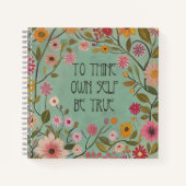 Für dich selbst sei ein echtes Blumenbuch - Aquama Notizblock (Vorderseite)