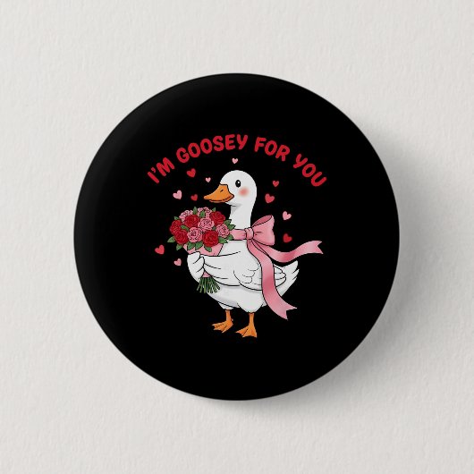 Für dich verrückt Gänseblumenstrauß Valent Button (Vorderseite)