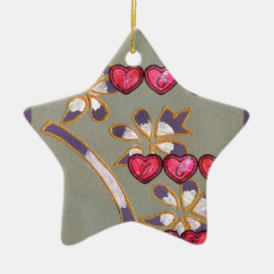 Für dich von mir: Schönes florales Herzdesign Keramik Ornament