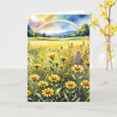 Für Dich Wildblumenfeld mit Regenbogen  Karte (Gelbe Blume)