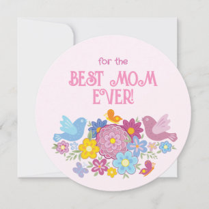 Für die beste Mama aller Zeiten Blumen und Schmett Feiertagskarte