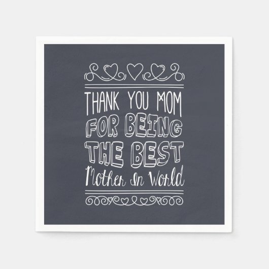 Für die beste Mama der Welt | Napkin Serviette (Vorderseite)