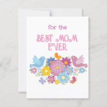 Für die beste Mama je Blume und Schmetterling, Vög