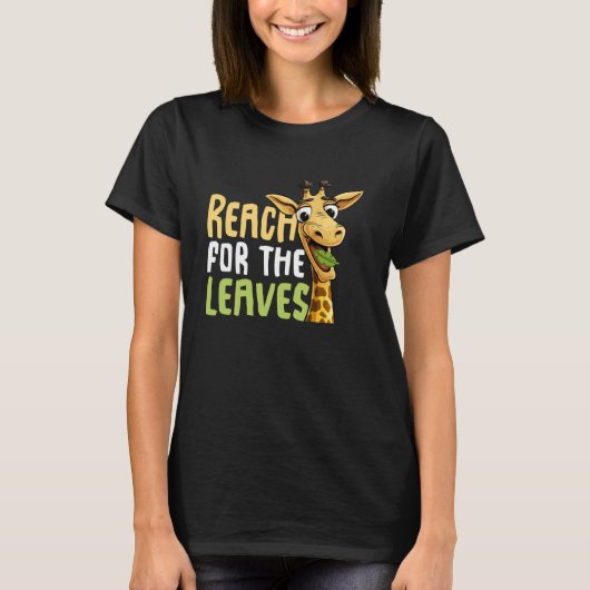 Für die Blätter Giraffe erreichen T-Shirt (Vorderseite)