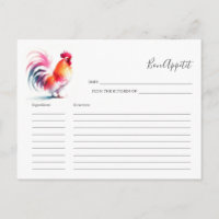 Für die Braut Rezeptkarte Hahn