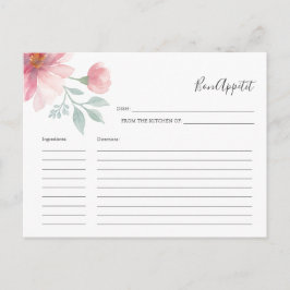 Für die Bride-Rezept-Karte rosa Aquarellfarben-Blu Feiertagspostkarte