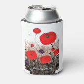 'Für die Fallgruben' (roter Mohndesign) Dosenkühler (Kanne Rückseite)