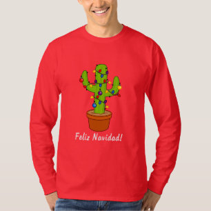 Für die Ferien Feliz Navidad dekorierte Kakteen T-Shirt