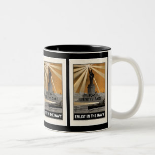 Für die Freiheit ~ Eintritt in die Marine Zweifarbige Tasse