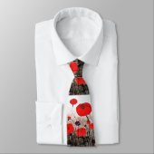 'Für die gefallenen' (Red Poppy Design) Neck Tie Krawatte (Gebunden)