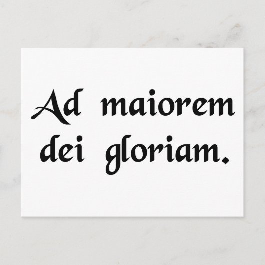 Für die größere Herrlichkeit Gottes Postkarte (Vorderseite)