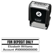 Für die Hinterlegung nur Kontonummer eines Textvor Permastempel (Beispiel)