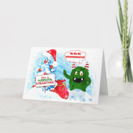 für die junge Großtochter Funny Monster Weihnachte Feiertagskarte