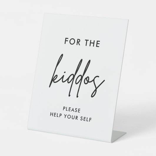 Für die Kiddos Wedding Kids Aktivitäten Tafelzeich Sockelschild (Vorderseite)