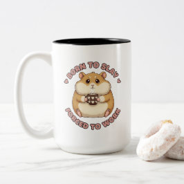 Für die Kollegin geboren, um Hamster sassy süß zu  Zweifarbige Tasse