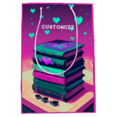 Für die Liebe der Bücher rosa Mittlere Geschenktüte (Vorderseite)