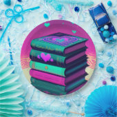 Für die Liebe der Bücher rosa Pappteller (Party)