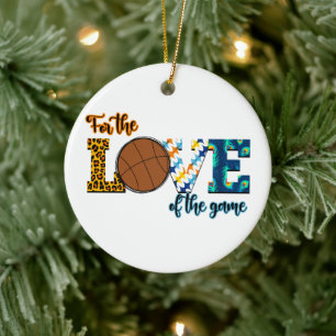Für die Liebe der Game Basketball Mama Leopard Keramik Ornament
