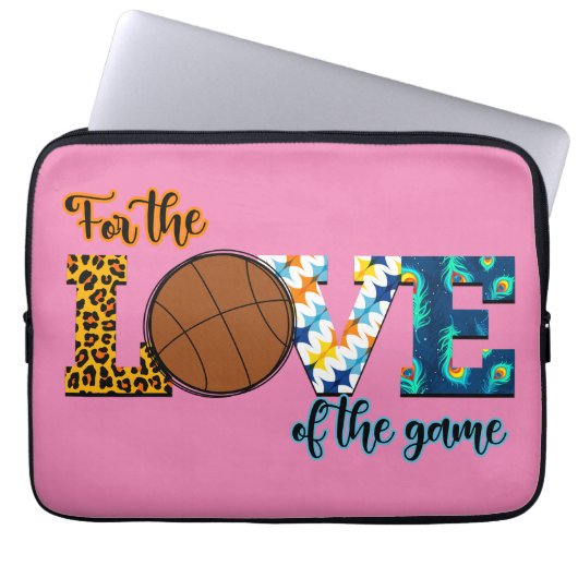 Für die Liebe der Game Basketball Mama Leopard Laptopschutzhülle (Vorderseite)