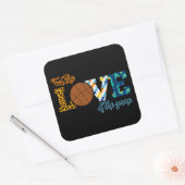 Für die Liebe der Game Basketball Mama Leopard Quadratischer Aufkleber (Umschlag)