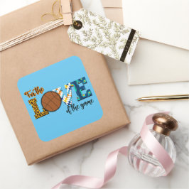 Für die Liebe der Game Basketball Mama Leopard Quadratischer Aufkleber