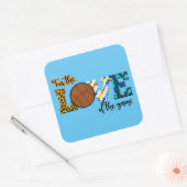 Für die Liebe der Game Basketball Mama Leopard Quadratischer Aufkleber (Umschlag)