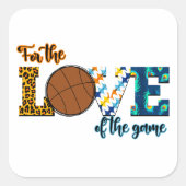 Für die Liebe der Game Basketball Mama Leopard Quadratischer Aufkleber (Vorderseite)