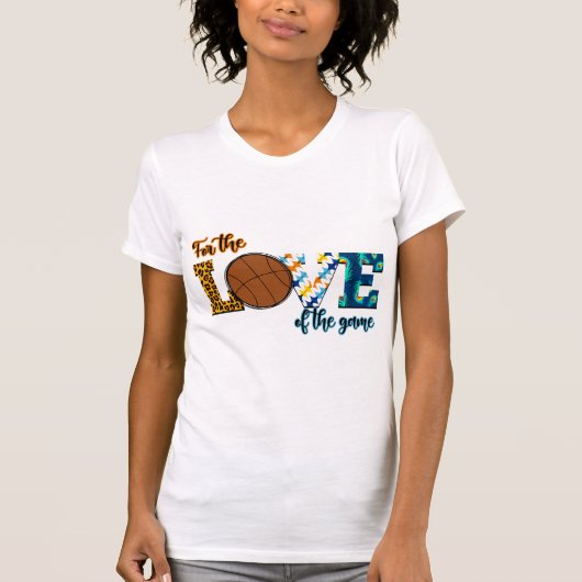 Für die Liebe der Game Basketball Mama Leopard T-Shirt (Vorderseite)