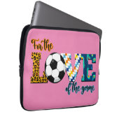 Für die Liebe der Game Soccer Mama Leopard Laptopschutzhülle (Vorne Rechts)