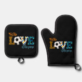 Für die Liebe der Game Soccer Mama Leopard Ofenhandschuh & Topflappen-Set (Vorderseite)