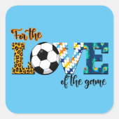 Für die Liebe der Game Soccer Mama Leopard Quadratischer Aufkleber (Vorderseite)