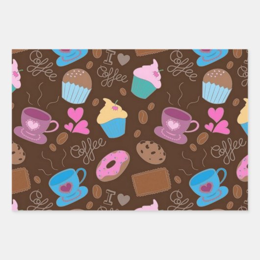 Für die Liebe der Kaffeesammlung Geschenkpapier Set (Vorderseite)