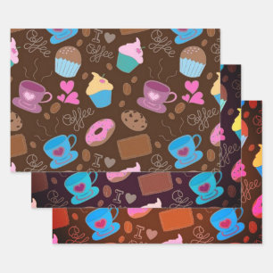 Für die Liebe der Kaffeesammlung Geschenkpapier Set