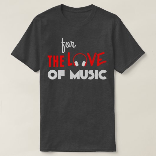 Für die Liebe der Musik grau T-Shirt (Design vorne)