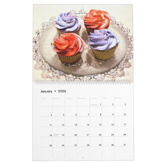 Für die Liebe des Cupcakes-Kalenders Kalender (Jan 2026)