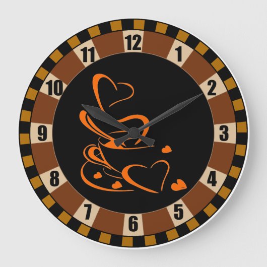 "Für die Liebe des Kaffees" Große Uhr (Vorderseite)