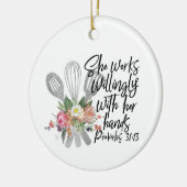 Für die Liebe des Kochens Keramik Ornament (Links)