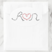 Für die Liebe des laufenden Autoaufklebers Ovaler Aufkleber (Tasche)