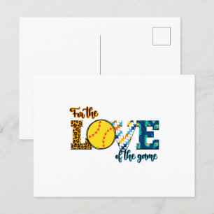 Für die Liebe des Spiel Softball Mama Leopard Postkarte