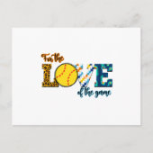 Für die Liebe des Spiel Softball Mama Leopard Postkarte (Vorderseite)