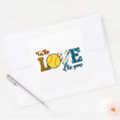 Für die Liebe des Spiel Softball Mama Leopard Quadratischer Aufkleber (Umschlag)