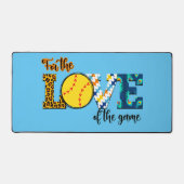 Für die Liebe des Spiel Softball Mama Leopard Schreibtischunterlage (Vorderseite)
