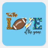 Für die Liebe des Spielfußball-Mama Leopard Quadratischer Aufkleber (Vorderseite)