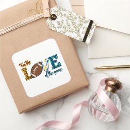 Für die Liebe des Spielfußball-Mama Leopard Quadratischer Aufkleber