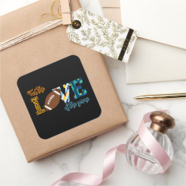 Für die Liebe des Spielfußball-Mama Leopard Quadratischer Aufkleber