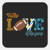 Für die Liebe des Spielfußball-Mama Leopard Quadratischer Aufkleber (Vorderseite)