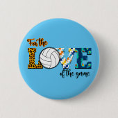 Für die Liebe des Spielvolleyball Mama Leopard Button (Vorderseite)