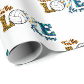 Für die Liebe des Spielvolleyball Mama Leopard Geschenkpapier (Rolleneckpunkt)