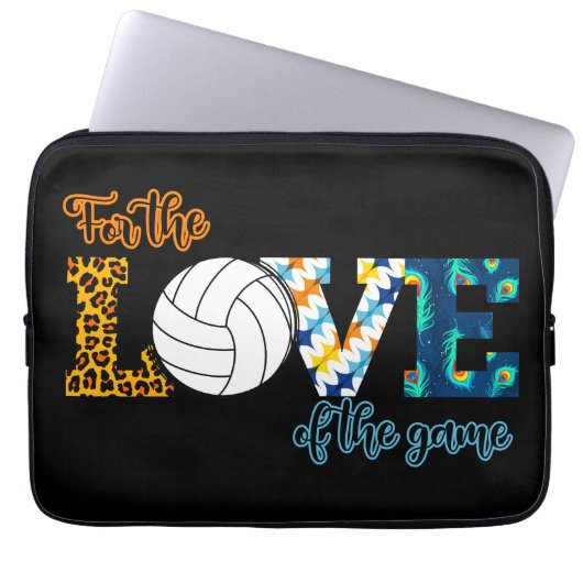 Für die Liebe des Spielvolleyball Mama Leopard Laptopschutzhülle (Vorderseite)