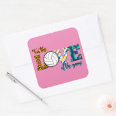 Für die Liebe des Spielvolleyball Mama Leopard Quadratischer Aufkleber (Umschlag)